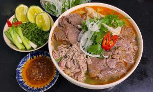 bun bo Hue (spicy beef noodle soup)