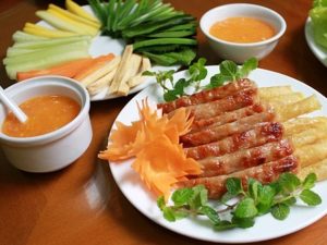 Nem nuong( grilled pork sausage)